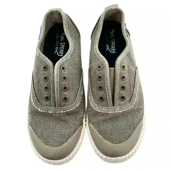 Paul Sperry topsider womens sneakers size 6 green canvas lace less slip ons - Picture 1 of 12